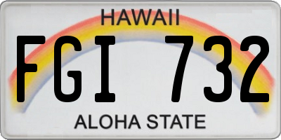 HI license plate FGI732