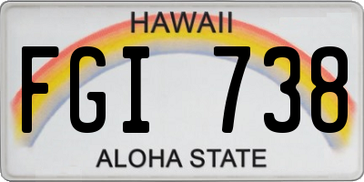 HI license plate FGI738