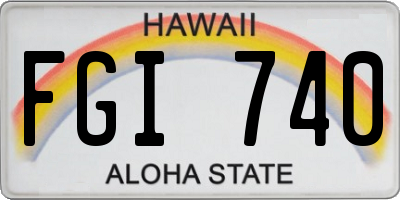 HI license plate FGI740