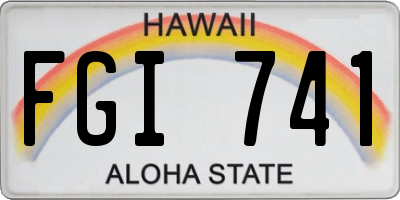HI license plate FGI741