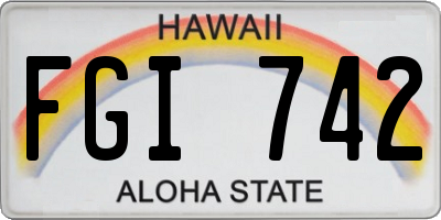 HI license plate FGI742