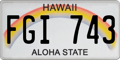 HI license plate FGI743