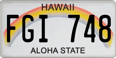 HI license plate FGI748