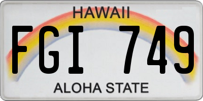 HI license plate FGI749