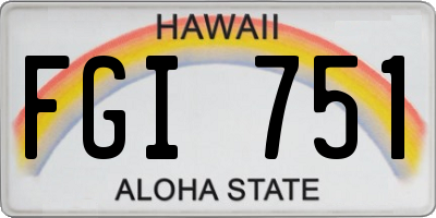 HI license plate FGI751