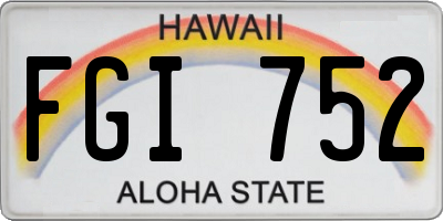 HI license plate FGI752