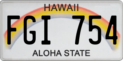 HI license plate FGI754