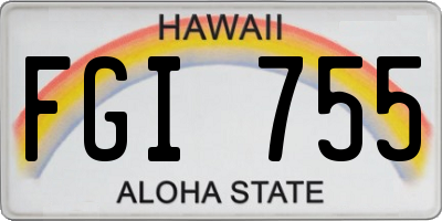 HI license plate FGI755