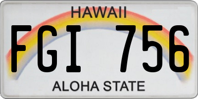 HI license plate FGI756