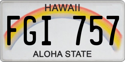 HI license plate FGI757