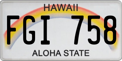 HI license plate FGI758