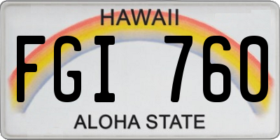 HI license plate FGI760