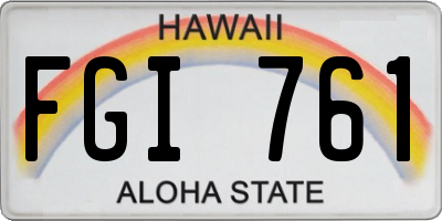 HI license plate FGI761