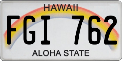 HI license plate FGI762