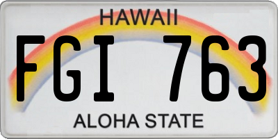 HI license plate FGI763
