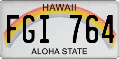 HI license plate FGI764