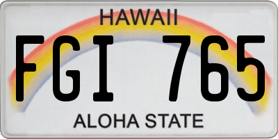 HI license plate FGI765