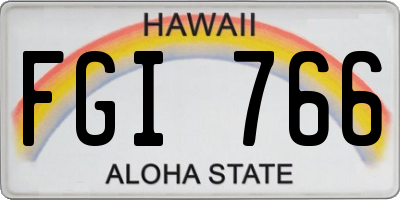 HI license plate FGI766