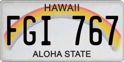 HI license plate FGI767