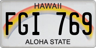 HI license plate FGI769