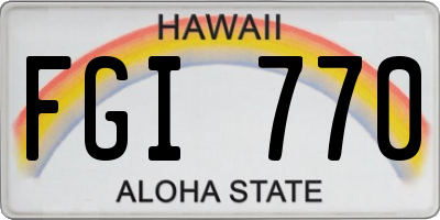 HI license plate FGI770
