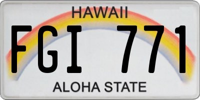 HI license plate FGI771