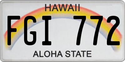 HI license plate FGI772