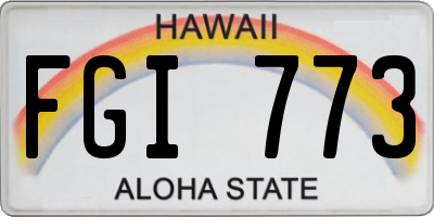 HI license plate FGI773