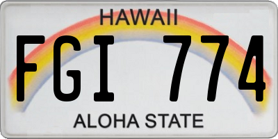 HI license plate FGI774
