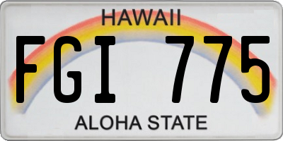 HI license plate FGI775