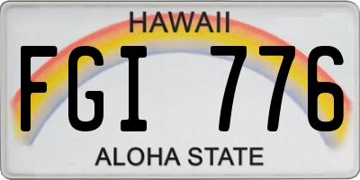 HI license plate FGI776