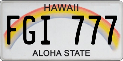 HI license plate FGI777