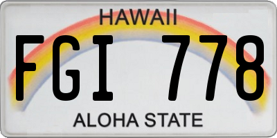 HI license plate FGI778
