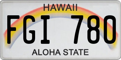 HI license plate FGI780