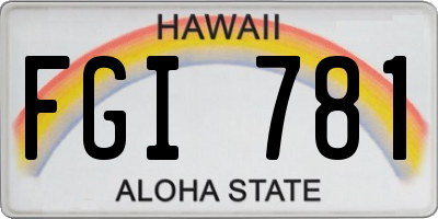 HI license plate FGI781