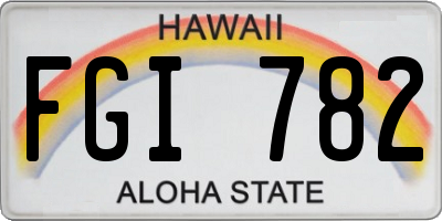 HI license plate FGI782