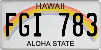 HI license plate FGI783