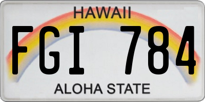 HI license plate FGI784
