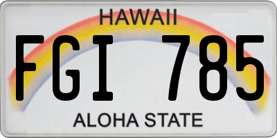 HI license plate FGI785