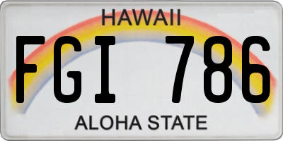 HI license plate FGI786