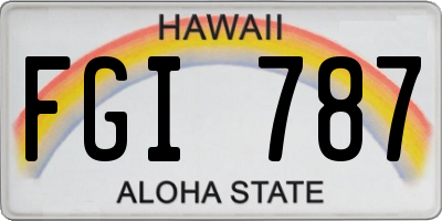 HI license plate FGI787