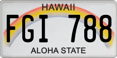 HI license plate FGI788