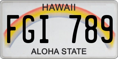 HI license plate FGI789