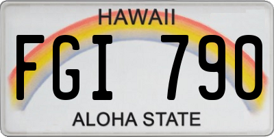 HI license plate FGI790