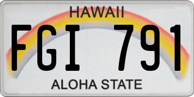 HI license plate FGI791