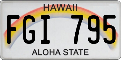 HI license plate FGI795
