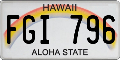 HI license plate FGI796