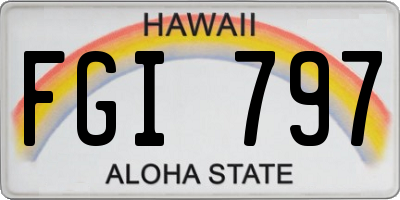 HI license plate FGI797