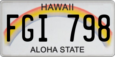HI license plate FGI798