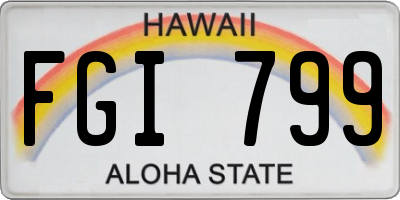 HI license plate FGI799
